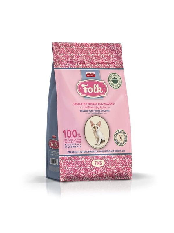 Folk Schonende Mahlzeit fr Ktzchen mit Kaninchen und Lamm - Trockenfutter fr Katzen - 7kg