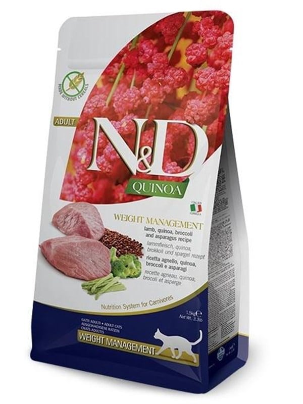 Farmina N&D Quinoa Gewichtskontrolle Lamm&Brokkoli - Trockenfutter für Katzen - 5 kg