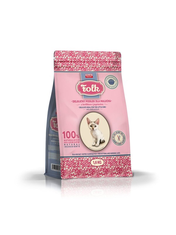 Folk Schonende Mahlzeit fr Ktzchen mit Kaninchen und Lamm - Trockenfutter fr Katzen - 16kg