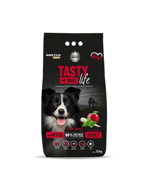 Biofeed Tasty Life medium & large Rind - Trockenfutter für Hunde - 12kg