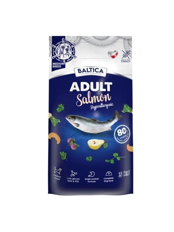 BALTICA Excellent Hypoallergenic Adult Medium breeds Salmon - Trockenfutter fr Hunde - 3kg