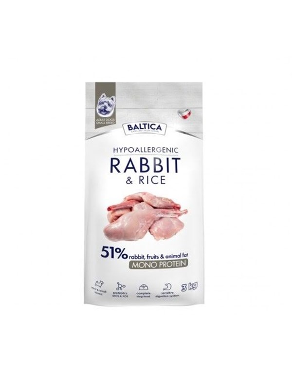 BALTICA Nutraceutic Hypoallergenic S Rabbit with rice - Trockenfutter fr Hunde - 3kg