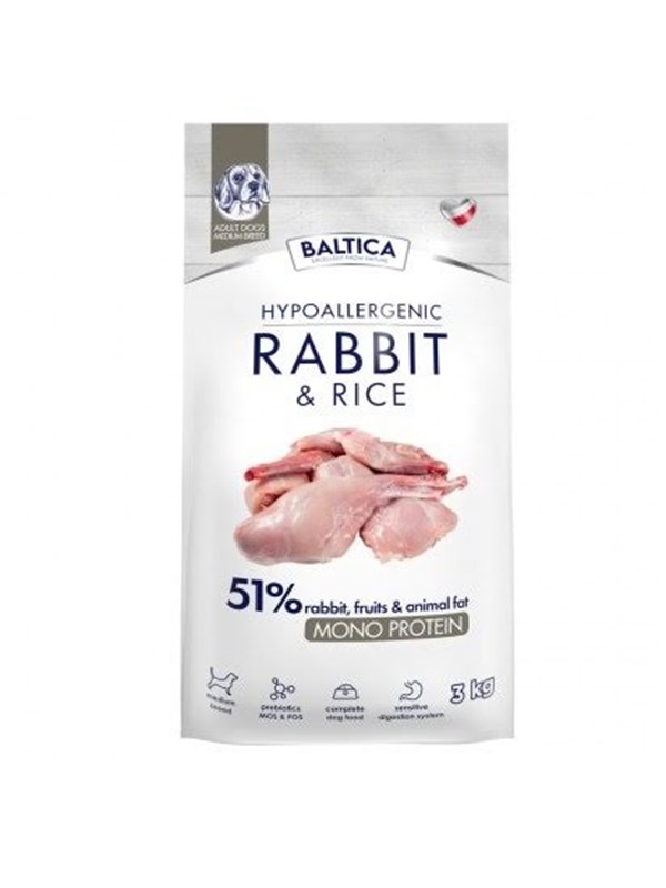 BALTICA Nutraceutic Hypoallergenic M Rabbit with rice - Trockenfutter fr Hunde - 3kg