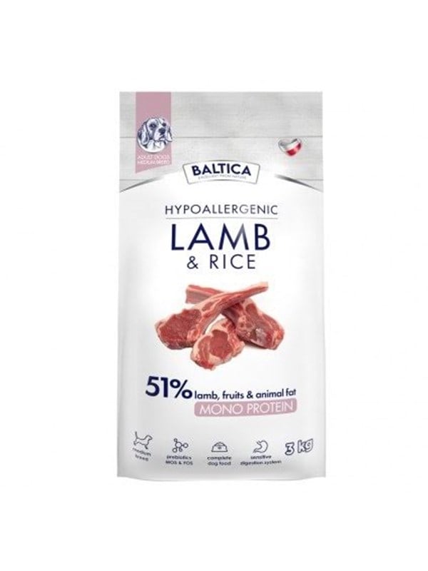 BALTICA Nutraceutic Hypoallergenic M Lamm mit Reis - Trockenfutter fr Hunde - 3kg