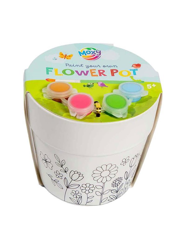 Creative Craft Group Paint-Your-Own Flowerpot - incl 4 Paint Colors  1 Brush