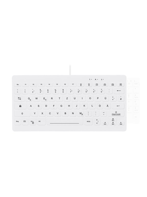 Contour Active Key QuickClean AK-C4112F - keyboard - medical hygienic design mini - QWERTY - Pan Nordic - white Input Device - Tastatur - Nordic ISO - Weiss