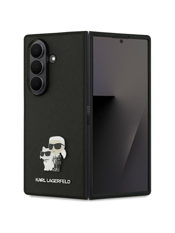 Karl Lagerfeld Saffiano KarlChoupette Pin Case for Samsung Galaxy Z Fold7 - Black