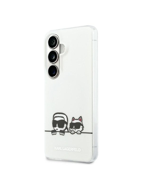 MagSafe Hülle für Samsung Galaxy S26 S942, Karl Lagerfeld, IML Karl & Choupette Peekaboo Logo, Weiß