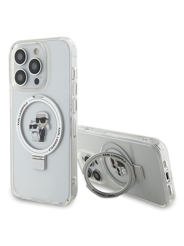 Karl Lagerfeld KLHMP14LHMRSKCH iPhone 14 Pro 6.1" white/white hardcase Ring Stand Karl&Choupette MagSafe