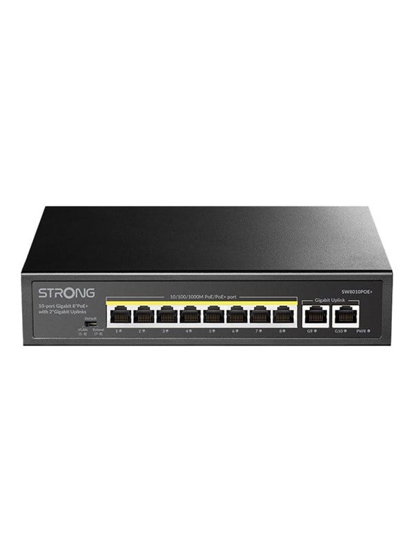 Switch Strong SW8010POE+ 8x Gigabit PoE 2x Gigabit Uplink Kompakt