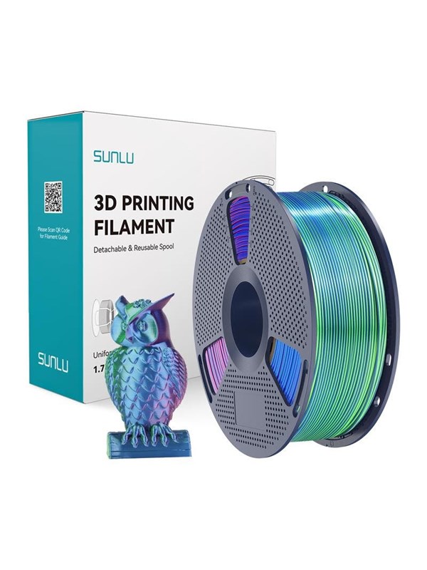 Sunlu PLA Silk Tri-Color Filament blue-green-pur