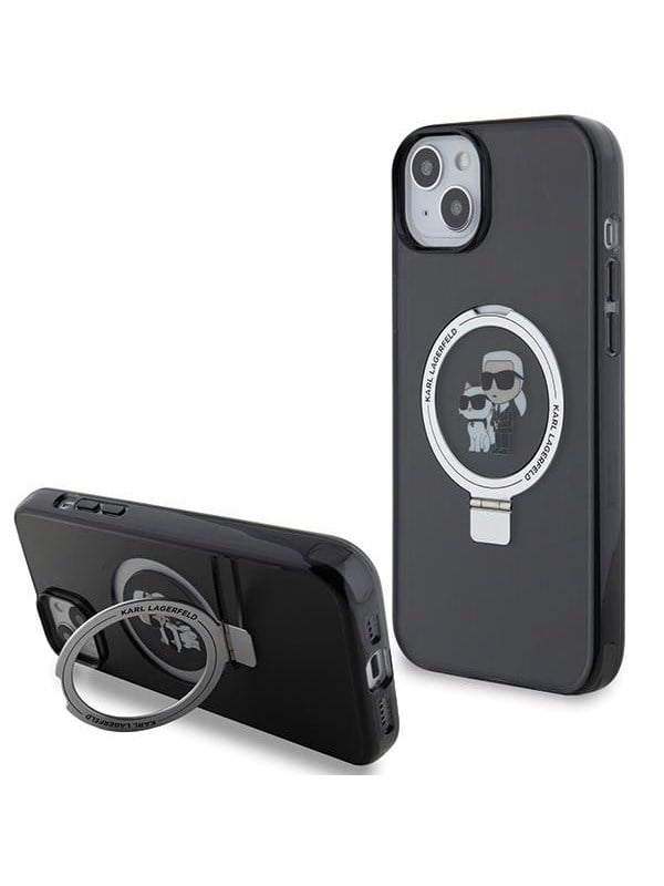 Karl Lagerfeld KLHMP15MHMRSKCK iPhone 15 Plus 6.7"black/black hardcase Ring Stand Karl&Choupette MagSafe