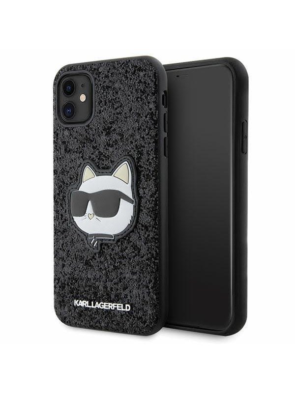 Karl Lagerfeld KLHCN61G2CPK iPhone 11  Xr 61 blackblack hardcase Glitter Choupette Patch