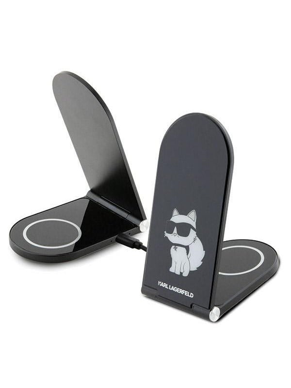 Karl Lagerfeld Choupette MagSafe induction charger 15W foldable 2in1 - black
