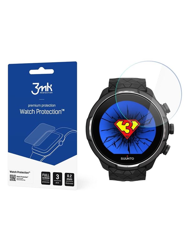 3mk Watch Protection v FlexibleGlass hybrid glass on Suunto 9 Baro Titanium