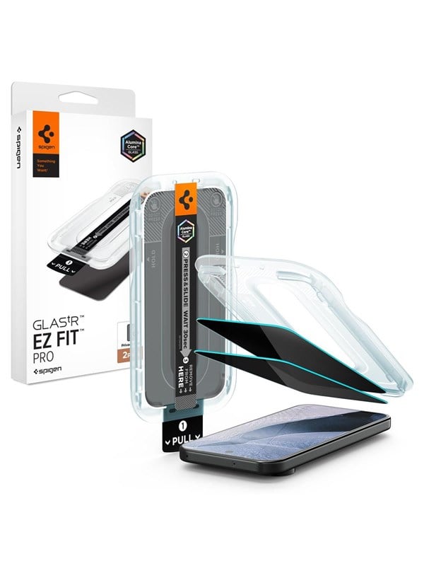 Spigen GLAStR Privacy EZ Fit Displayschutzfolie + Applicator - 2er-Pack für das Google Pixel 11 Pro XL / 10 Pro XL / 9 Pro XL
