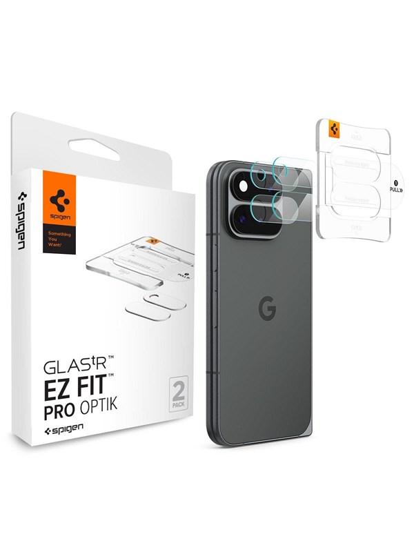 Schutzfolie für die Rückkamera Spigen GlastR EZ FIT Optik Pro für Google Pixel 11 Pro Fold, gehärtetes Glas, 2er-Set, transparent AGL11491
