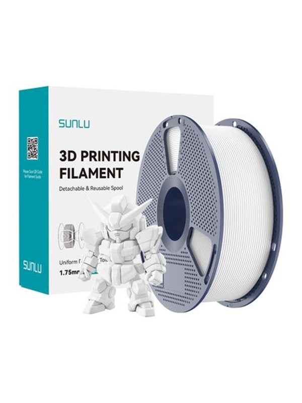Filament PLA+ Sunlu PLA+ 2.0 Weiß 1,75 mm Hohe Fließfähigkeit Langlebig