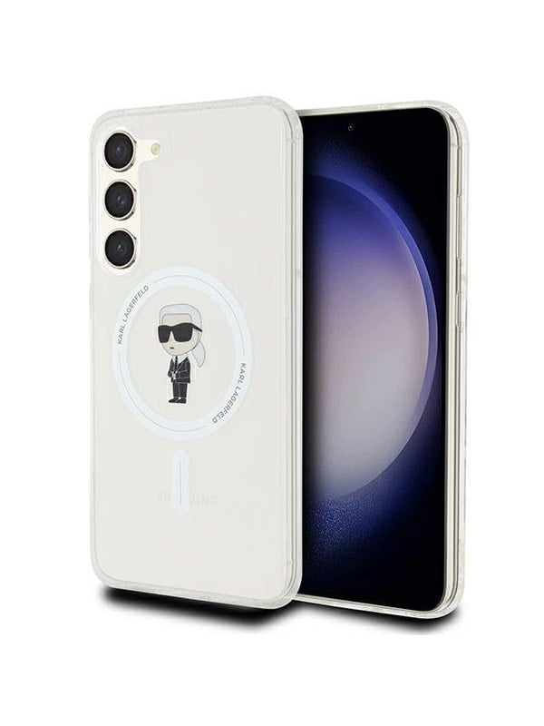 MagSafe Hülle für Samsung Galaxy S23+ S916, Karl Lagerfeld, IML Ikonik Karl, Transparent