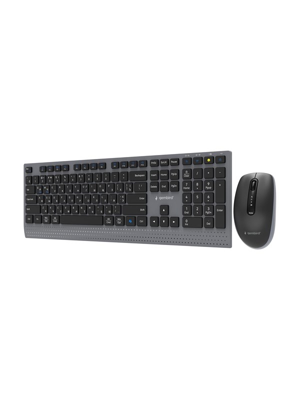 Gembird - keyboard and mouse set - dual-mode slim full size - Cyrillic - black Input Device - Tastatur  Maus Set - Kyrillisch - Schwarz