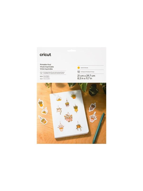 cricut? bedruckbare Aufkleberfolie für Schneideplotter gold 210 x 297 cm  0093573785634 10 Stück