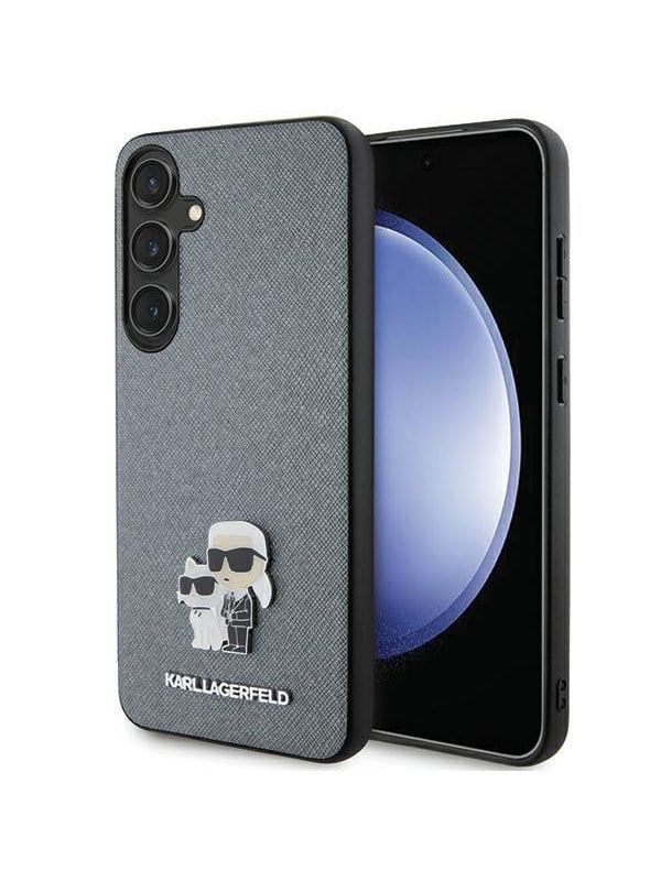Karl Lagerfeld KLHCS24MPSAKCMPG S24+ S926 hardcase gray/gray Saffiano Karl & Choupette Metal Pin