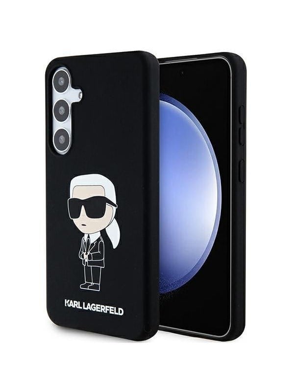Hülle für Samsung Galaxy S24 S921, Karl Lagerfeld, Silicone Ikonik NFT, Schwarz