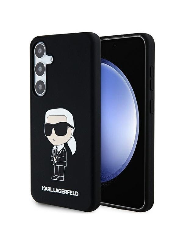 Hülle für Samsung Galaxy S24+ S926, Karl Lagerfeld, Silicone Ikonik NFT, Schwarz