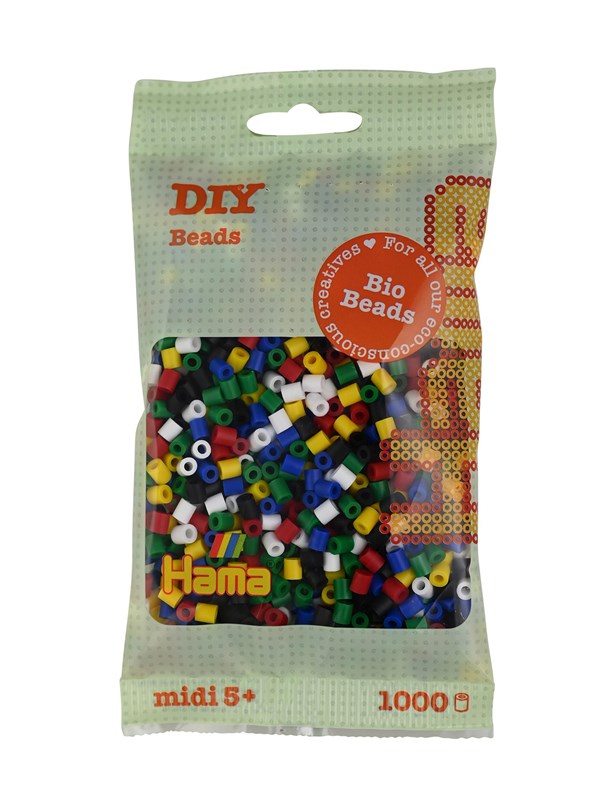 Hama Midi Bio Ironing Beads - Bright Colors Mix 198 1000 pcs