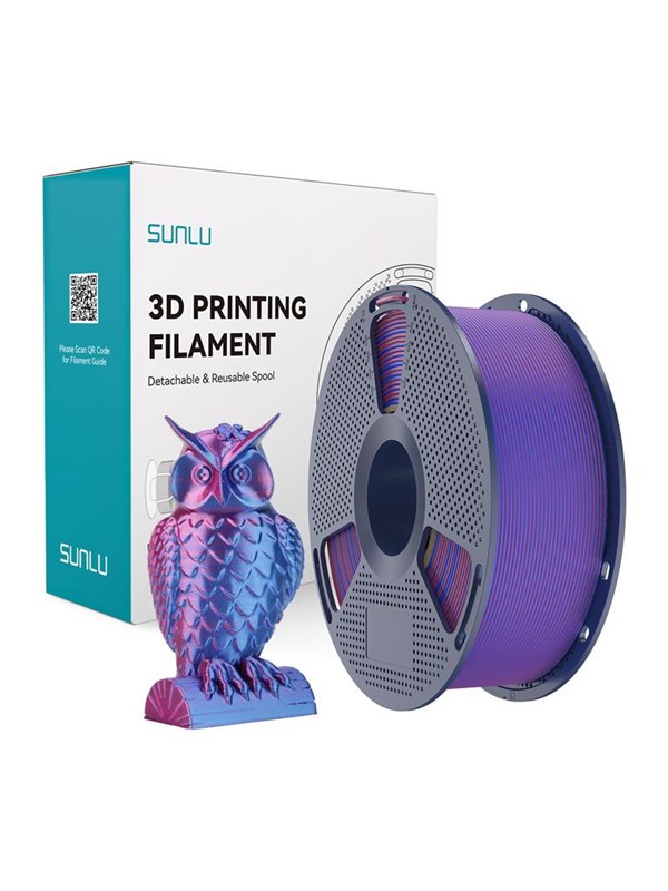 Filament PLA+ Silk Sunlu PLA+ Silk DC R Blu 1,75 mm Mehrfarbig Seidig