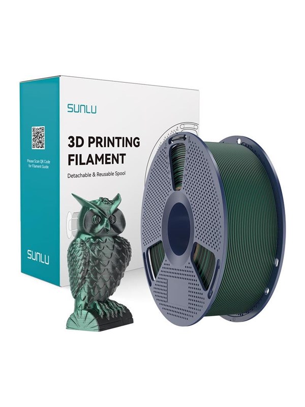 Filament PLA+ Silk Sunlu PLA+ Silk DC B G Schwarz Grün 1,75 mm Mehrfarbig