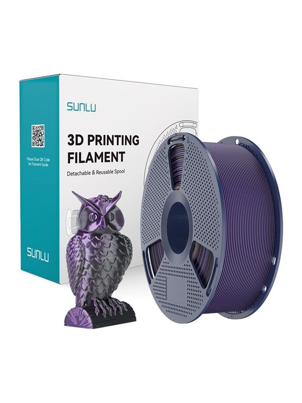 Filament PLA+ Silk Sunlu PLA+ Silk DC B Pur Schwarz Lila 1,75 mm Mehrfarbig