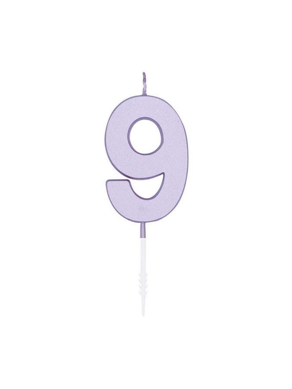 Globos Cake candle 45cm Pastel Lilac no 9