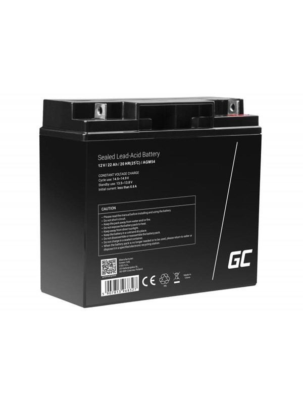 Green Cell AGM54 - 12V 22Ah VRLA Battery  AGM  Maintenance-Free