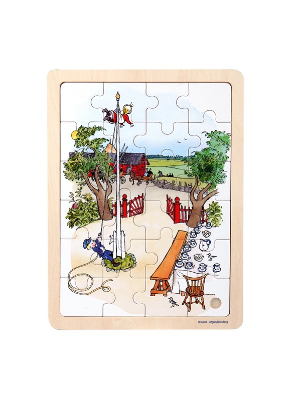 Emil fra Lnneberg Emil - Wooden Framed Puzzle - Flagpole