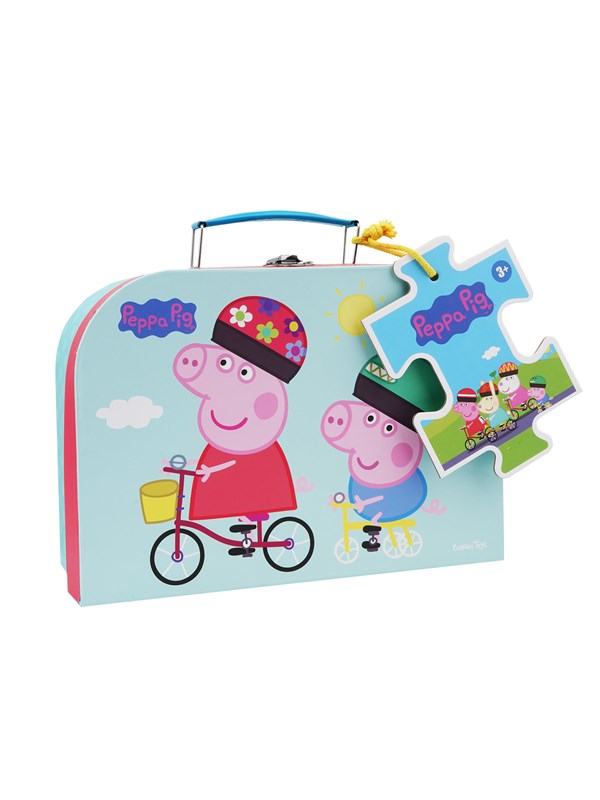 Peppa Pig - Suitcase w Puzzle - Biking