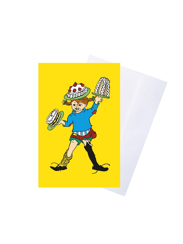 Pippi Langstrmpe Pippi - Greeting Card w Envelope - Yellow
