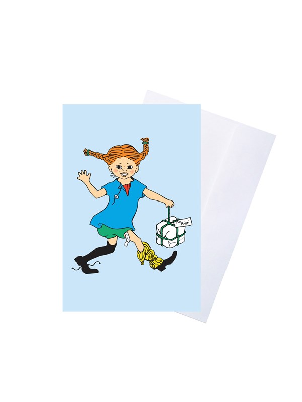 Pippi Langstrmpe Pippi - Greeting Card w Envelope - Pink