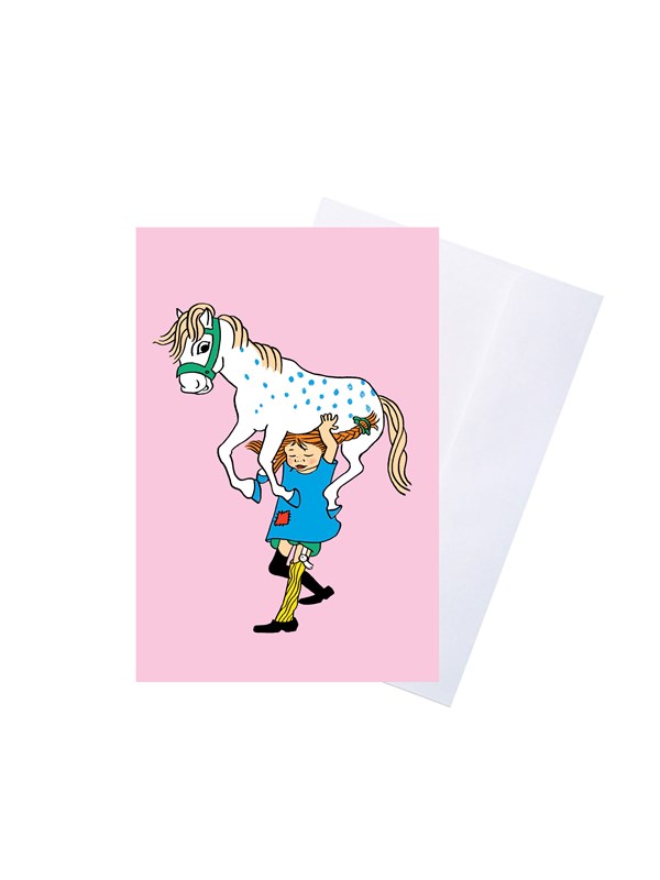 Pippi Langstrmpe Pippi - Greeting Card w Envelope - Blue