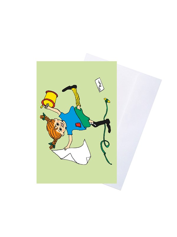 Pippi Langstrmpe Pippi - Greeting Card w Envelope - Green