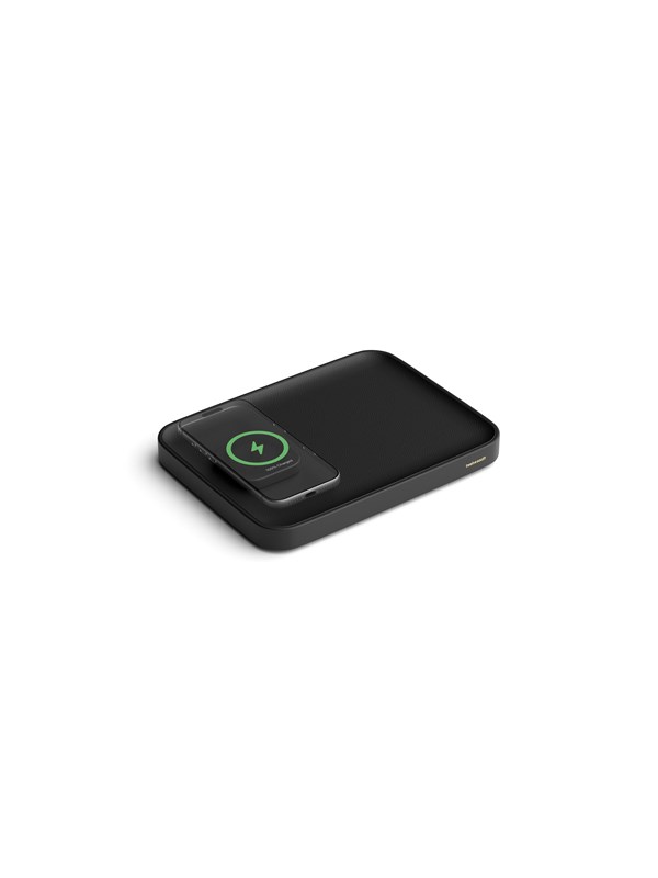 Twelve South Valet - Leather Charging Tray  Qi2 15W  USB-C 35W  Black
