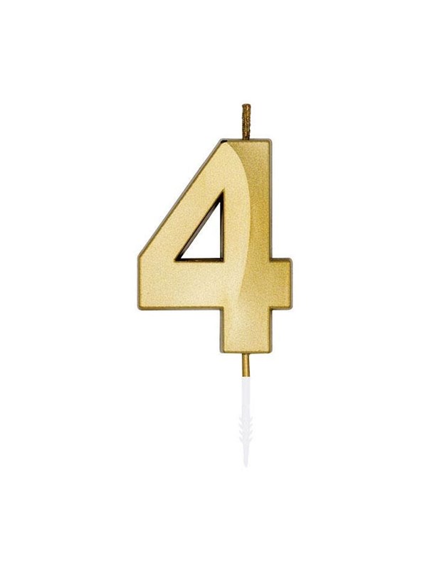 Globos Cake Candle 6cm Metallic Gold no 4