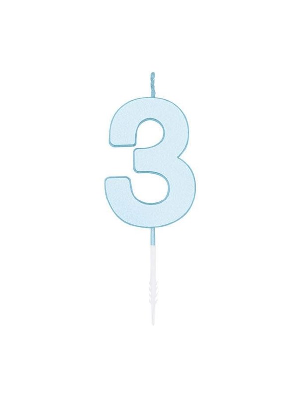 Globos Cake candle 45cm Pastel Blue no 3