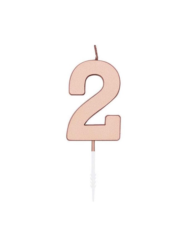 Globos Cake Candle 45cm Metallic Rose Gold no 2