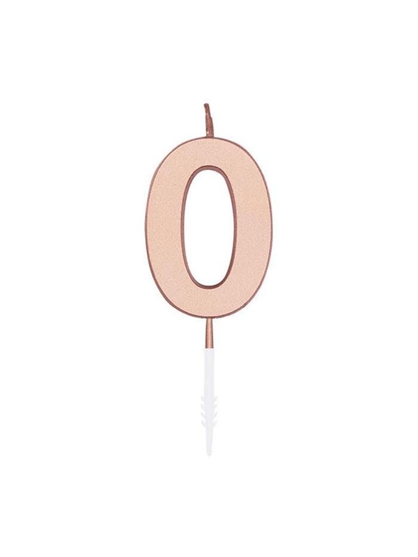 Globos Cake Candle 45cm Metallic Rose Gold no 0