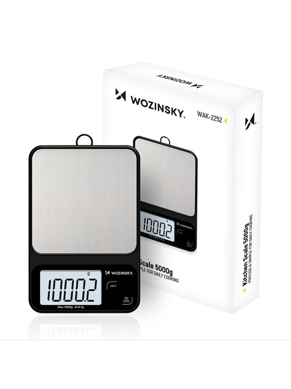Wozinsky Küchenwaagen WAK-2252 kitchen scale accurate with large LCD display up to 5 kg - black