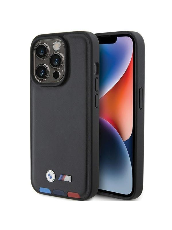 BMW BMHCP15L22PTDK iPhone 15 Pro 6.1 black/black Leather Stamp Tricolor
