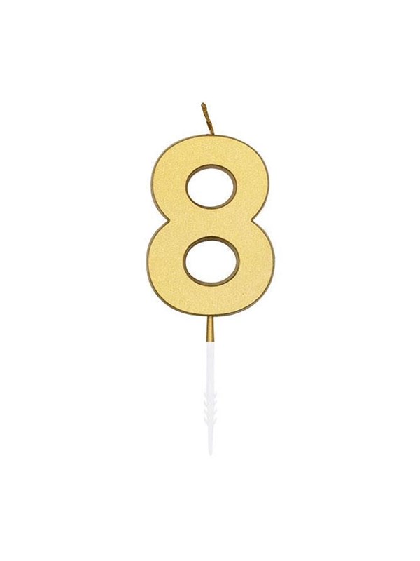 Globos Cake Candle 45cm Metallic Gold no 8