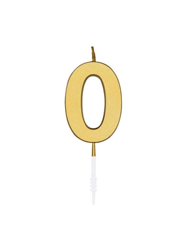 Globos Cake Candle 45cm Metallic Gold no 0