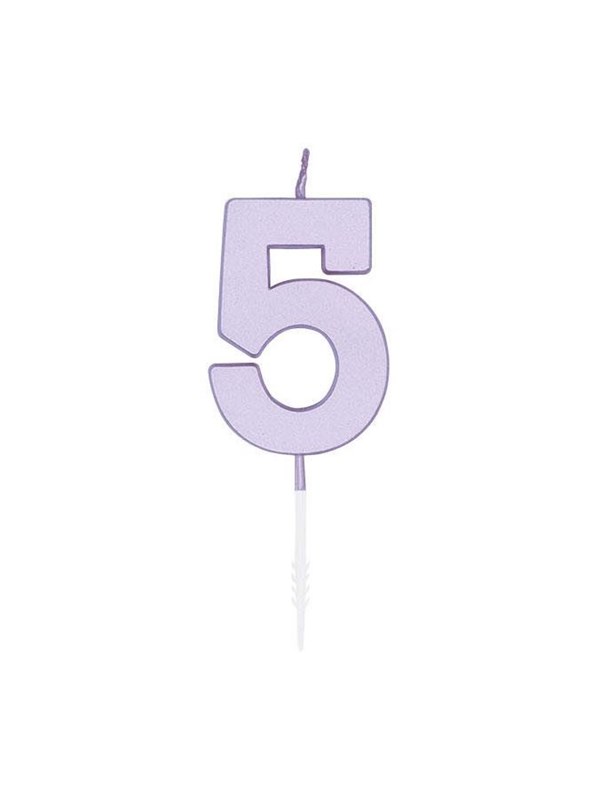 Globos Cake candle 45cm Pastel Lilac no 5